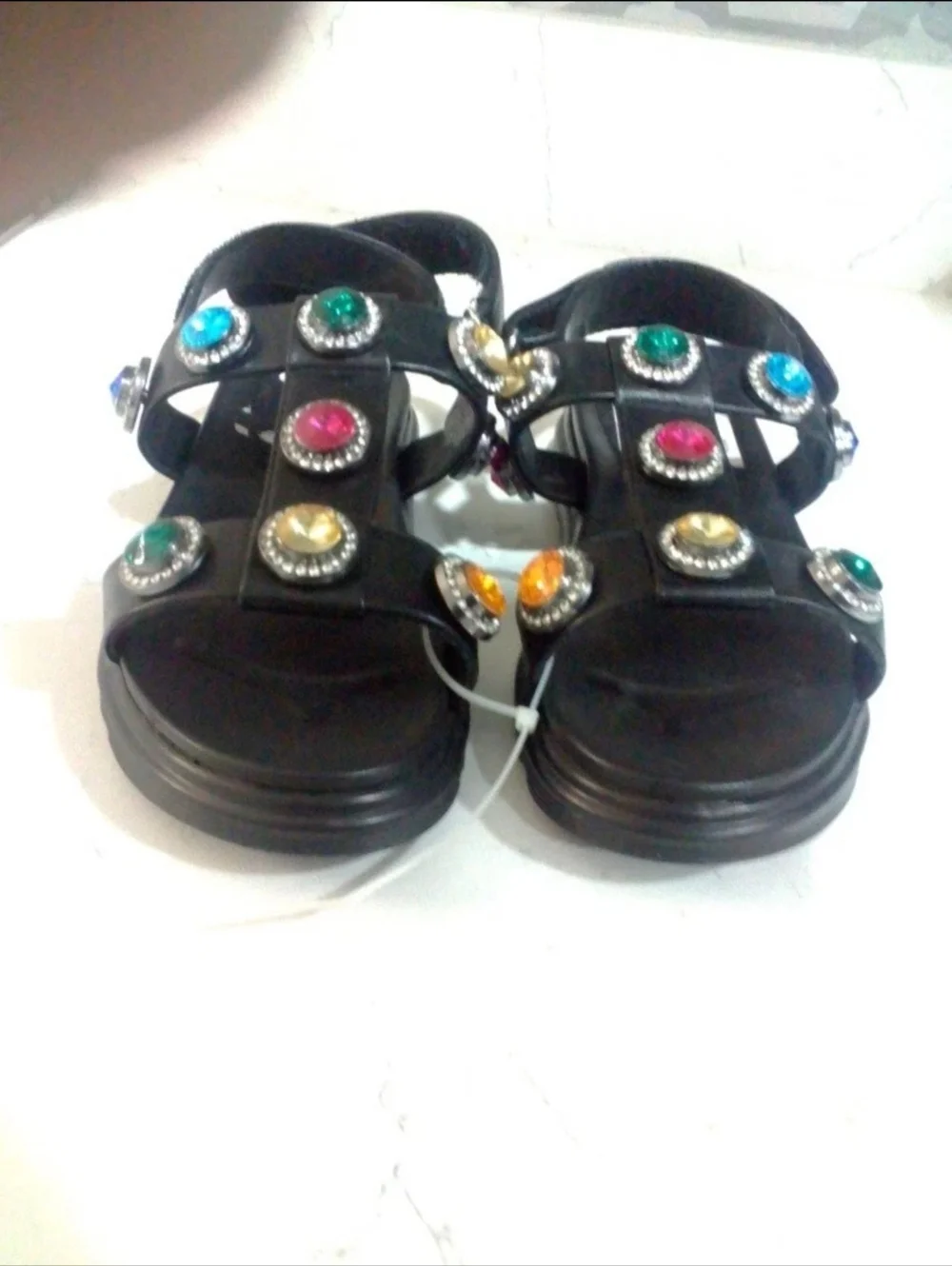 Kurt Geiger Orson Crystal Sandals Rainbow Metallic Big Kids Size 3